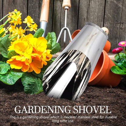 Bonsai Soil Scoop Metal: Stainless Steel Garden Hand Soil Scooper Bucket Shovel Potted Succulent Plant Transplanting Shovel Spoon Bonsai Tool Kit Gardening Tool