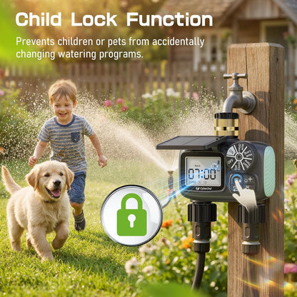 2 Zone Solar Water Timer, Hose Timer with Solar Charging