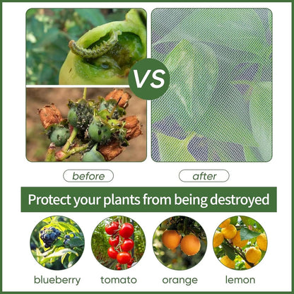 Garden Netting, 5 pcs, 3.9 X 5.9 FT, Featuring Drawstring and Zipper Design, is a Plant Cover and Fruit Tree net Designed to Protect Plants, Fruits, and Flowers from Insects and Birds.