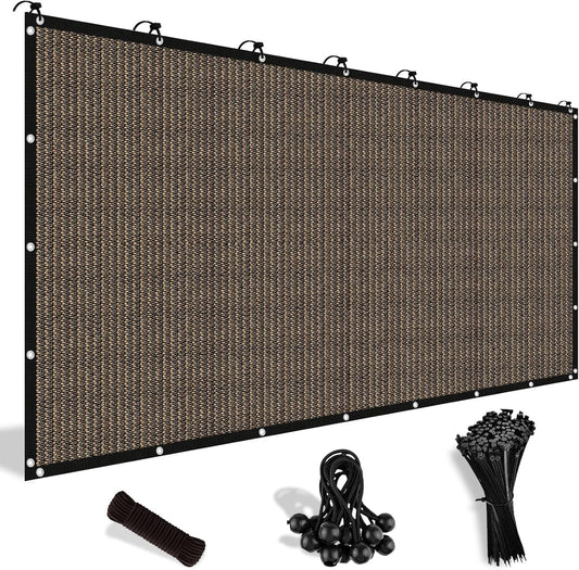 90% Sun Shade Cloth with Grommets, 8' X 12' Pergola Shade Cover Canopy, Mesh Tarp Sun Screens for Patio, Outdoor, Garden, Backyard, Mocha