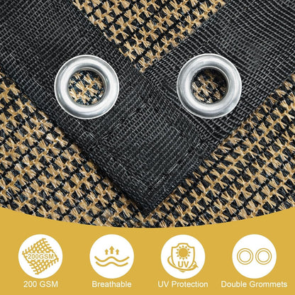 90% Sun Shade Cloth with Grommets, 8' X 12' Pergola Shade Cover Canopy, Mesh Tarp Sun Screens for Patio, Outdoor, Garden, Backyard, Mocha