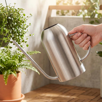 Stainless Steel Watering Can with Long Spout Modern Style Watering Pot, 53oz/1.5L