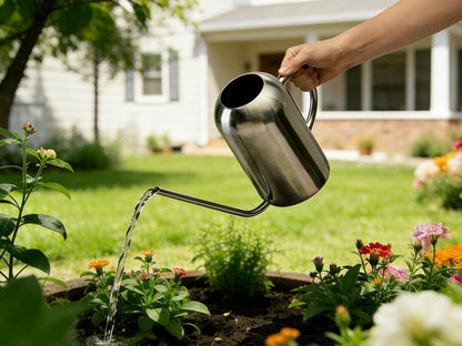 Stainless Steel Watering Can with Long Spout Modern Style Watering Pot, 53oz/1.5L