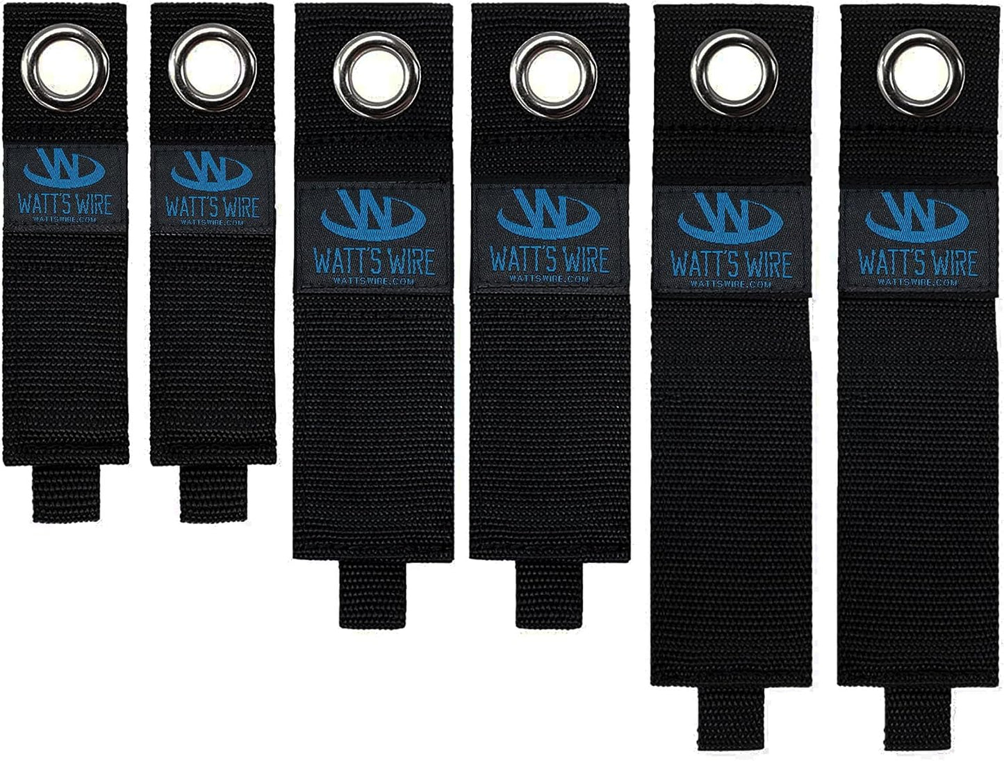 Heavy Duty Storage Straps - 6 Pack: 2 Medium, 2 Large, 2 XL - Extension Cord Ties - Storage Strap