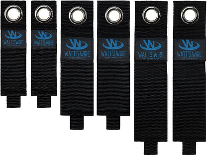 Heavy Duty Storage Straps - 6 Pack: 2 Medium, 2 Large, 2 XL - Extension Cord Ties - Storage Strap