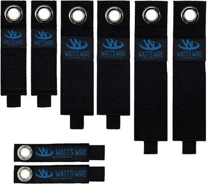 Heavy Duty Storage Straps - 6 Pack: 2 Medium, 2 Large, 2 XL - Extension Cord Ties - Storage Strap