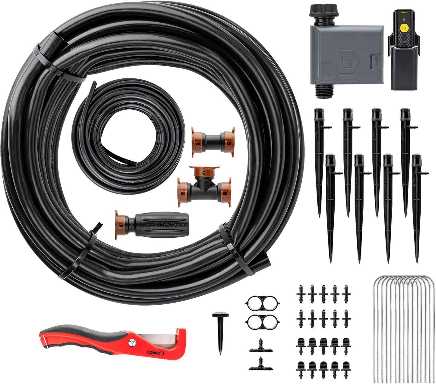 Drip Irrigation Watering Kit, Micro Bubbler System, 250 Sq Ft, Model 69525
