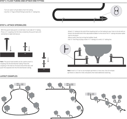 Drip Irrigation Watering Kit, Micro Bubbler System, 250 Sq Ft, Model 69525