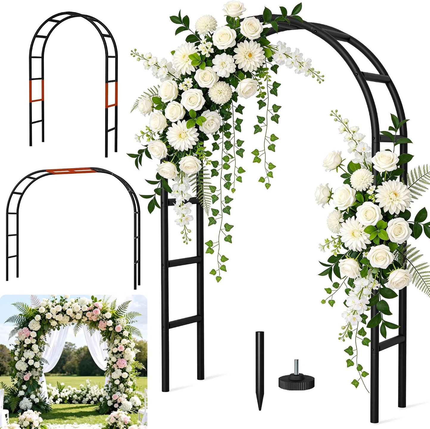 Thickened Rustproof Garden Arch Metal Trellis for Climbing Plants