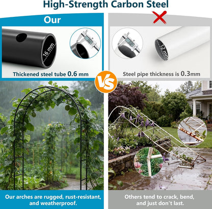 Thickened Rustproof Garden Arch Metal Trellis for Climbing Plants