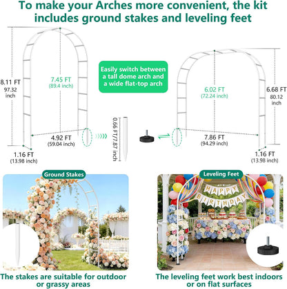 Thickened Rustproof Garden Arch Metal Trellis for Climbing Plants