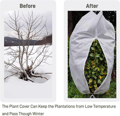 Plant Covers Freeze Protection 23.62"x31.5" Reusable Waterproof Frost Blankets with Zipper for Outdoor Potted Plants Winterizing