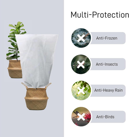 Plant Covers Freeze Protection 23.62"x31.5" Reusable Waterproof Frost Blankets with Zipper for Outdoor Potted Plants Winterizing