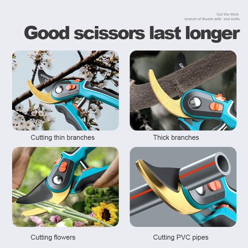 Garden Shears with 1 Inch Cutting Capacity for Rose Pruning