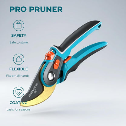 Garden Shears with 1 Inch Cutting Capacity for Rose Pruning
