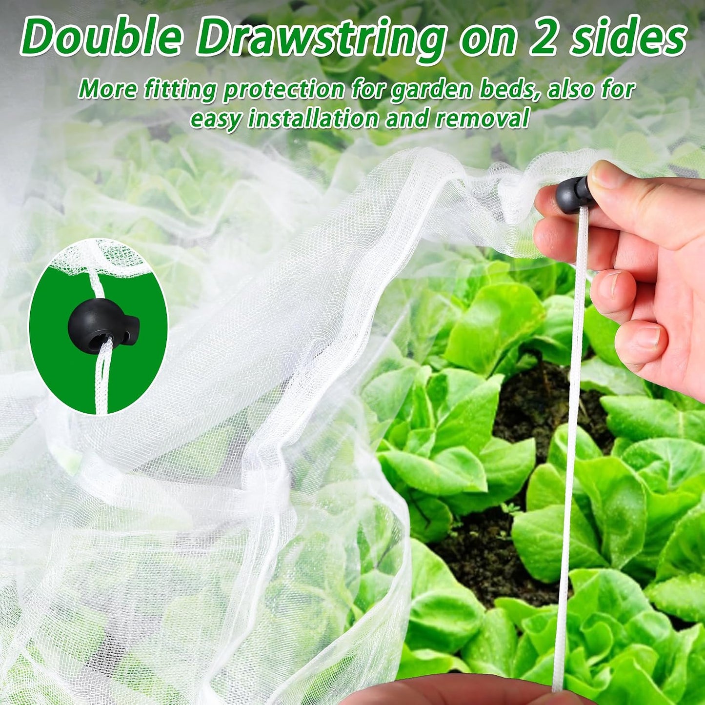 Garden Netting for Raised Beds, Plant Covers Garden Protection Bird Netting