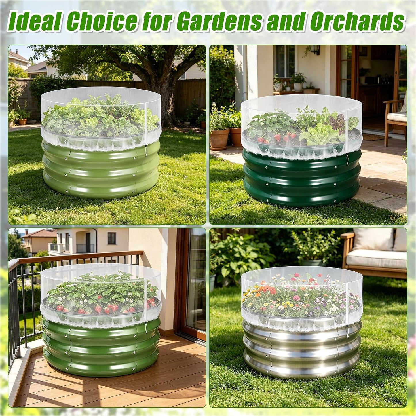 Garden Netting for Raised Beds, Plant Covers Garden Protection Bird Netting
