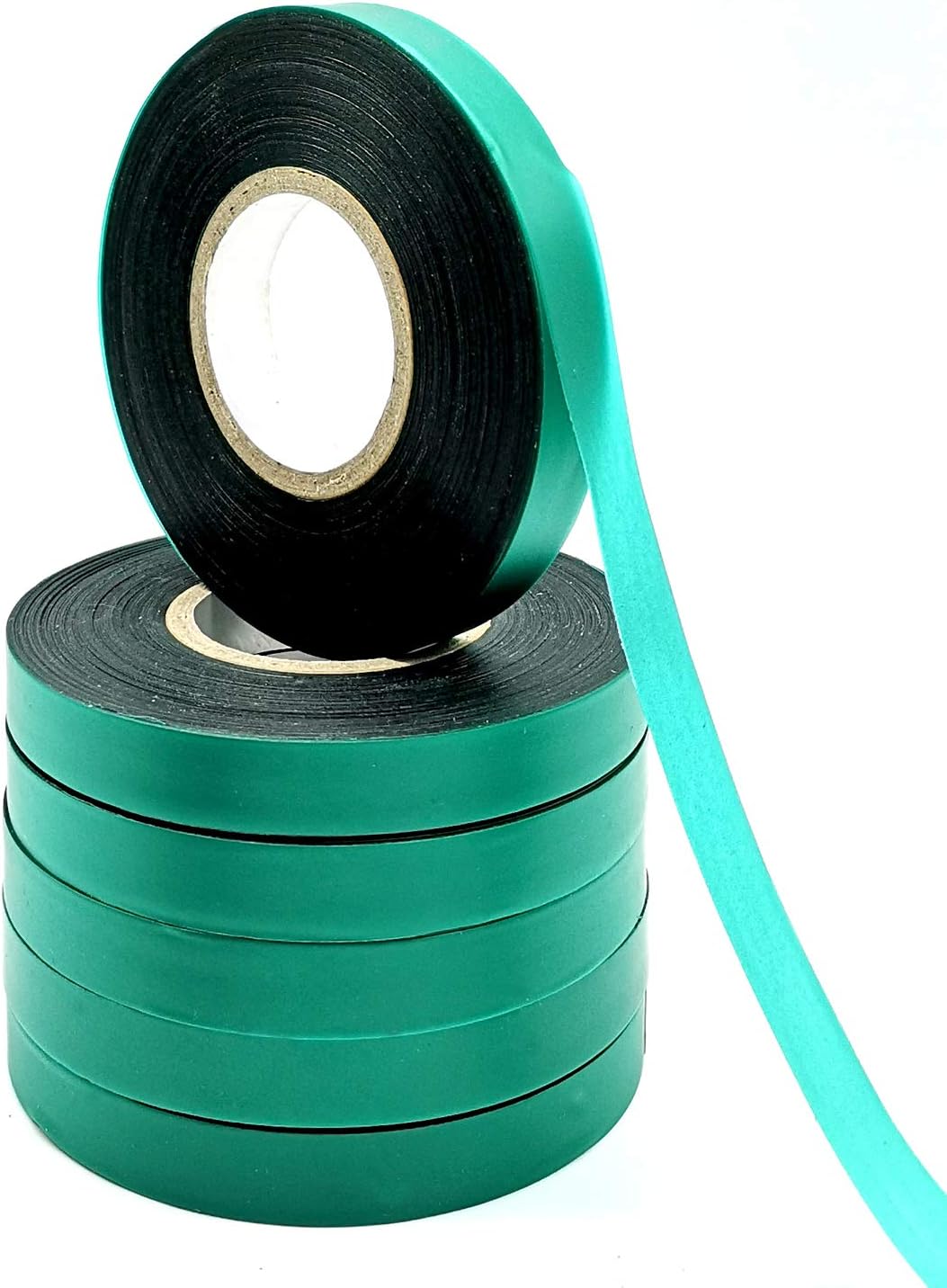 12 Rolls 150 Feet Stretch Tie Tape 0.5 Inch Garden Tie Tape Thick Plant Ribbon Garden Green Vinyl Stake for Indoor Outdoor Patio Plant Use