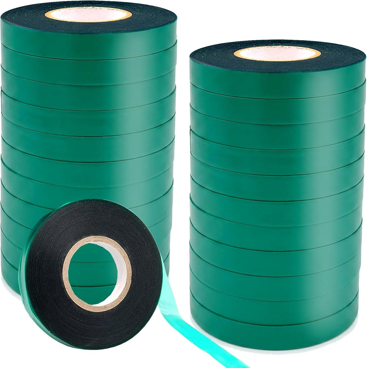12 Rolls 150 Feet Stretch Tie Tape 0.5 Inch Garden Tie Tape Thick Plant Ribbon Garden Green Vinyl Stake for Indoor Outdoor Patio Plant Use