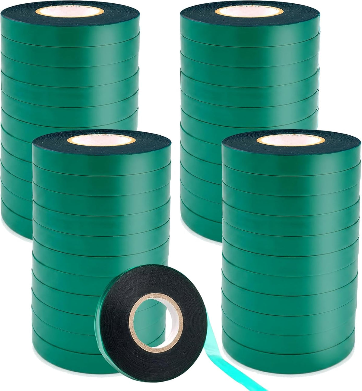 12 Rolls 150 Feet Stretch Tie Tape 0.5 Inch Garden Tie Tape Thick Plant Ribbon Garden Green Vinyl Stake for Indoor Outdoor Patio Plant Use