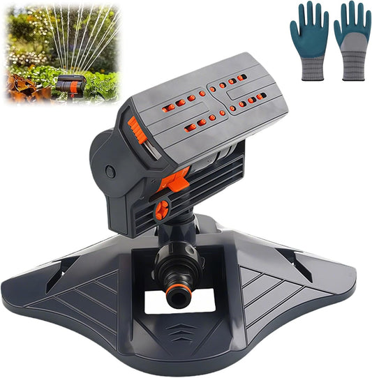 2026 Upgraded 16-Nozzle Oscillating Sprinkler with Dual-Zone Sprinkler Water Timer, 360° 16-Hole Automatic Rocking Sprinkler, Turbo Orbit Mist Sprinklers System for Garden (A No Timer)