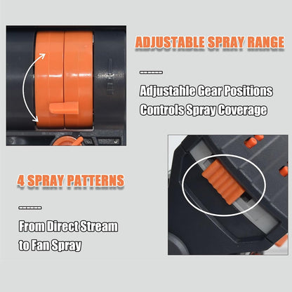 2026 Upgraded 16-Nozzle Oscillating Sprinkler with Dual-Zone Sprinkler Water Timer, 360° 16-Hole Automatic Rocking Sprinkler, Turbo Orbit Mist Sprinklers System for Garden (A No Timer)