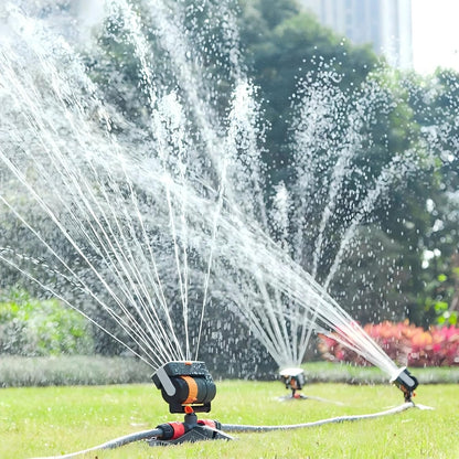 2026 Upgraded 16-Nozzle Oscillating Sprinkler with Dual-Zone Sprinkler Water Timer, 360° 16-Hole Automatic Rocking Sprinkler, Turbo Orbit Mist Sprinklers System for Garden (A No Timer)