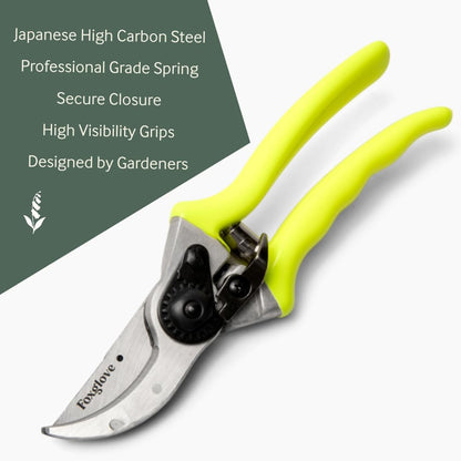 Foxglove Pruning Shears - Bypass Hand Pruners, Japanese SK5 Blades Shears