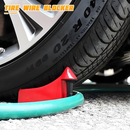 4PCS Car Hose Guide, Vehicle Detailing Cleaning Tools Hose Guides Preventing Wash Stuck Under The Tires, Automotive Wheel Rolling System Tool for Washing, Universal Fit (Red)