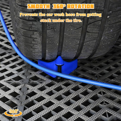 4PCS Car Hose Guide, Vehicle Detailing Cleaning Tools Hose Guides Preventing Wash Stuck Under The Tires, Automotive Wheel Rolling System Tool for Washing, Universal Fit (Red)