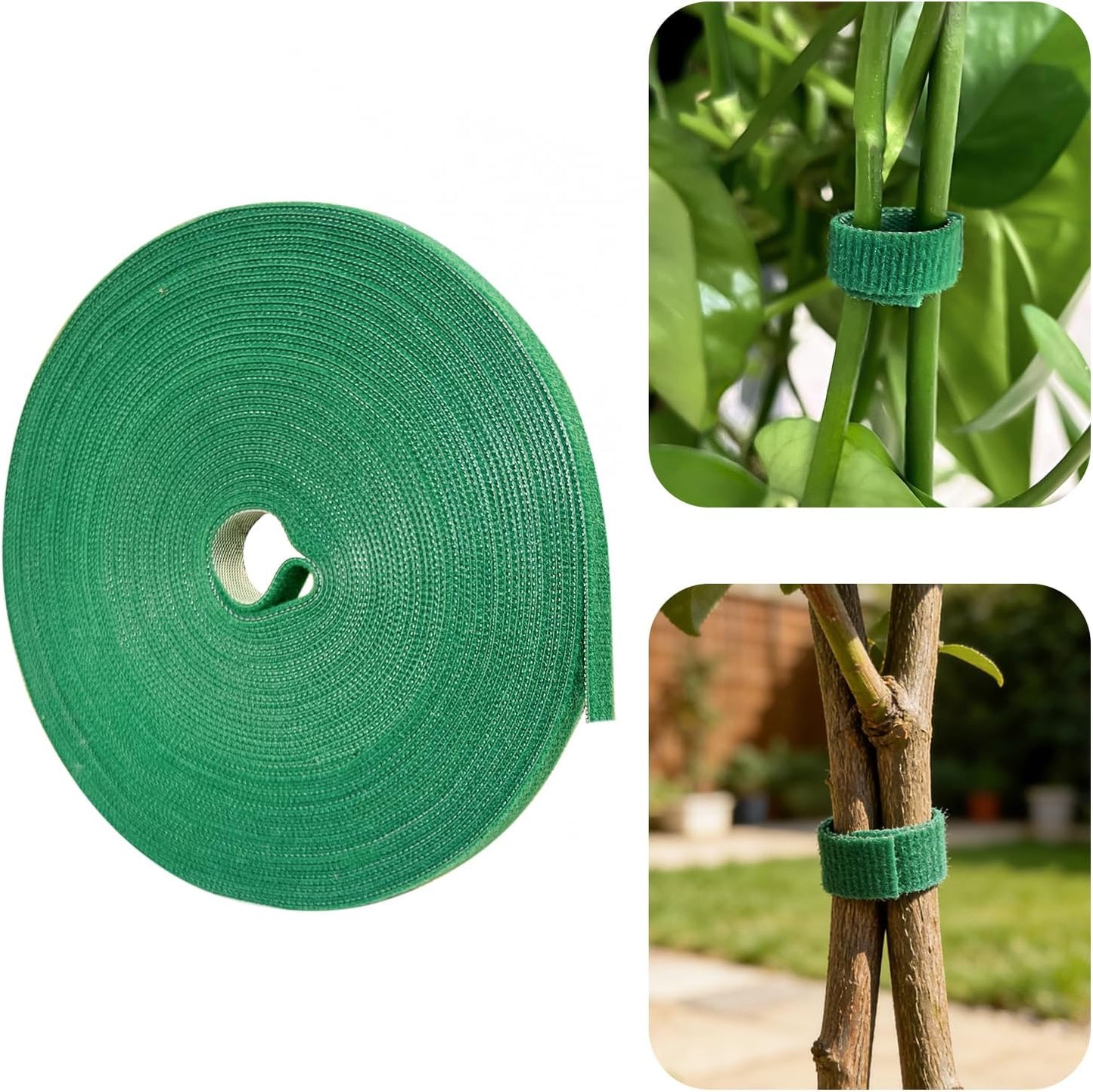 50FT Nylon Garden Tie Plant Tape Supports for Climbing Plants Green