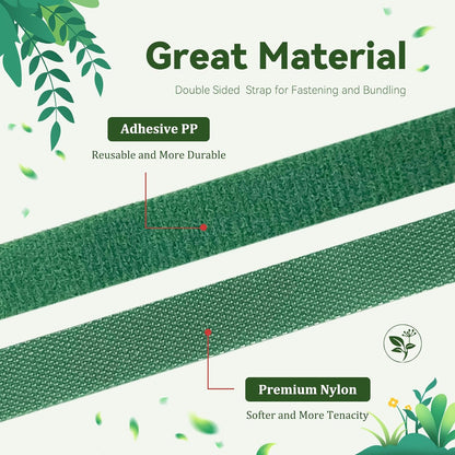 50FT Nylon Garden Tie Plant Tape Supports for Climbing Plants Green