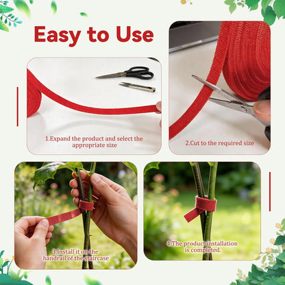 50FT Nylon Garden Tie Plant Tape Supports for Climbing Plants Green