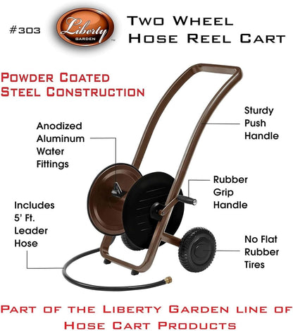 Liberty Garden 303 Two Wheel Hose Cart - Bronze/Black