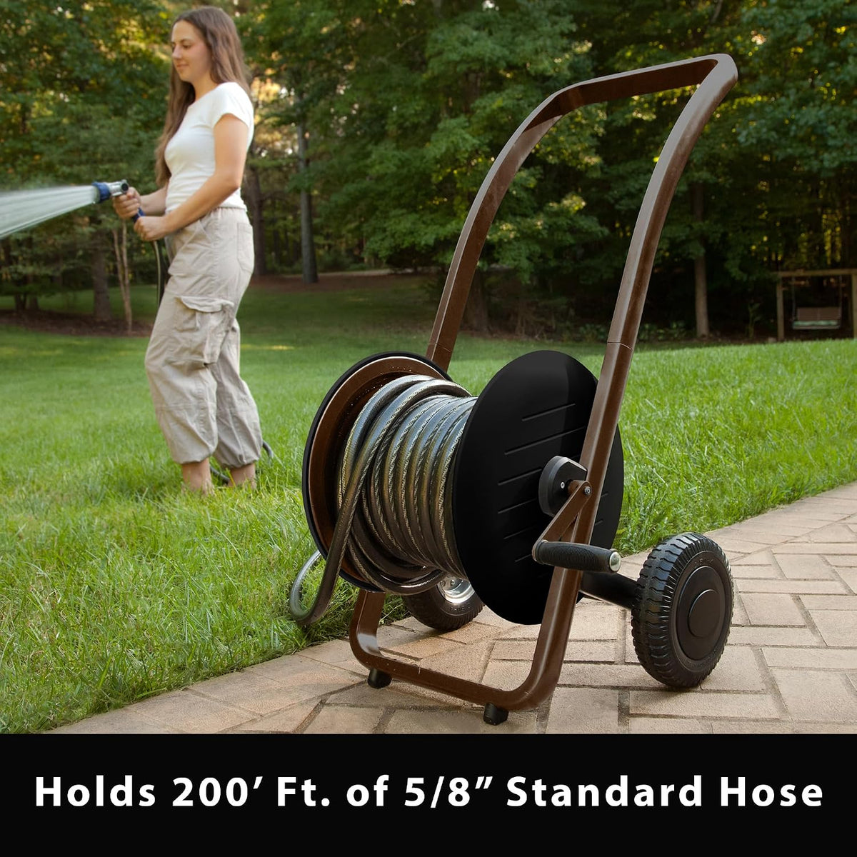 Liberty Garden 303 Two Wheel Hose Cart - Bronze/Black