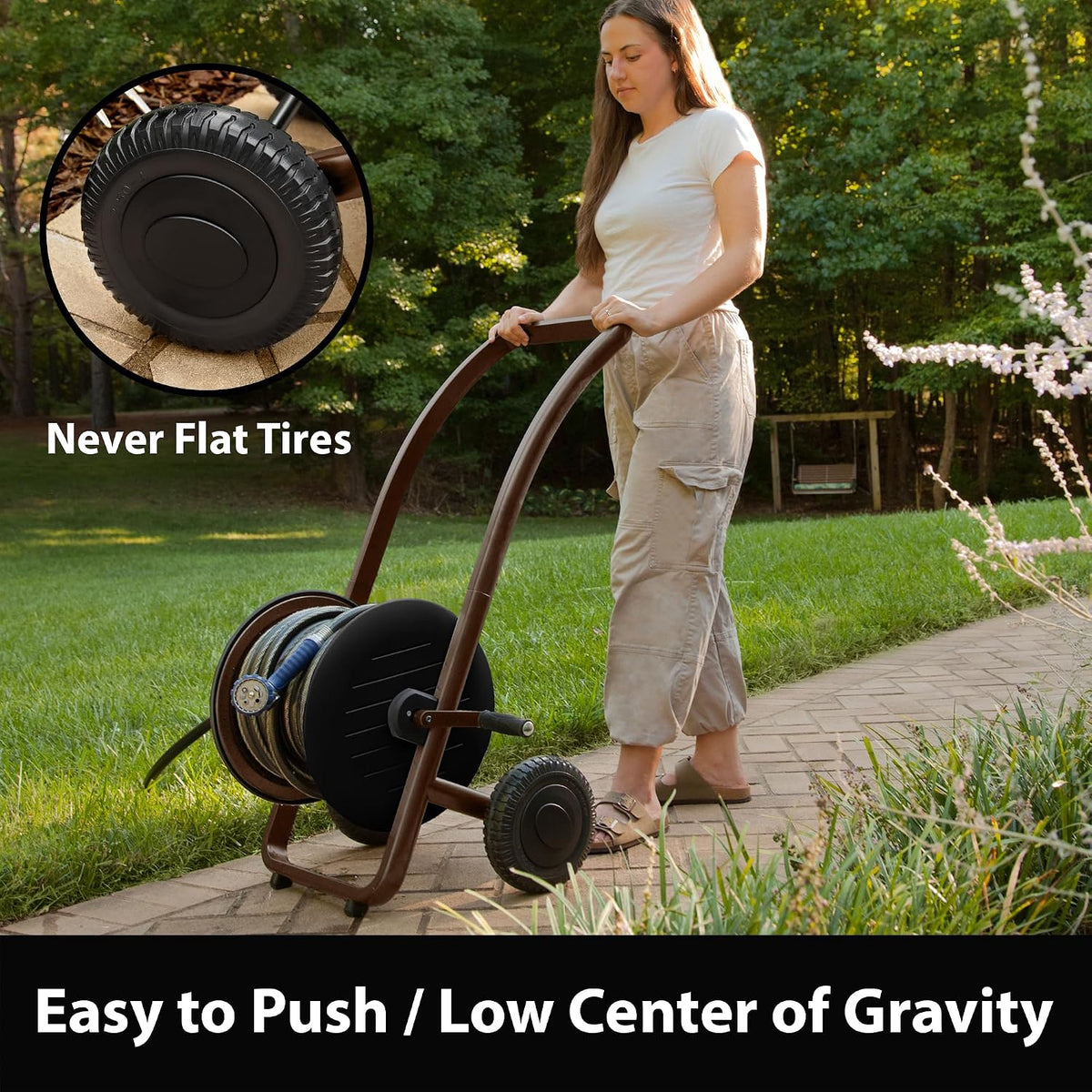 Liberty Garden 303 Two Wheel Hose Cart - Bronze/Black
