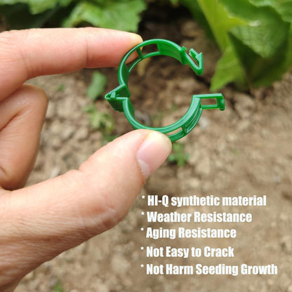 Tomato Clips for String Trellis, 50pcs Plant Support Clips - Grape Vine Clips for Garden Netting Climbing Plants, Secured Plastic Plant Clip for Fixing Stem and Vine (50, Green)