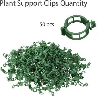 Plant Support Clips for Climbing Plants, Garden, Tomato Vines, Grape and Vine Vegetables, Plastic Plant Fixing Clips (50)