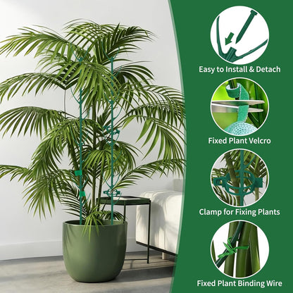 12 Pack Monstera Plant Support, Stackable Plant Supports for Indoor Plants, Pothos Plant Climber Pole, Adjustable Stakes for Indoor Plants Training & Vertical Growth Support Stakes