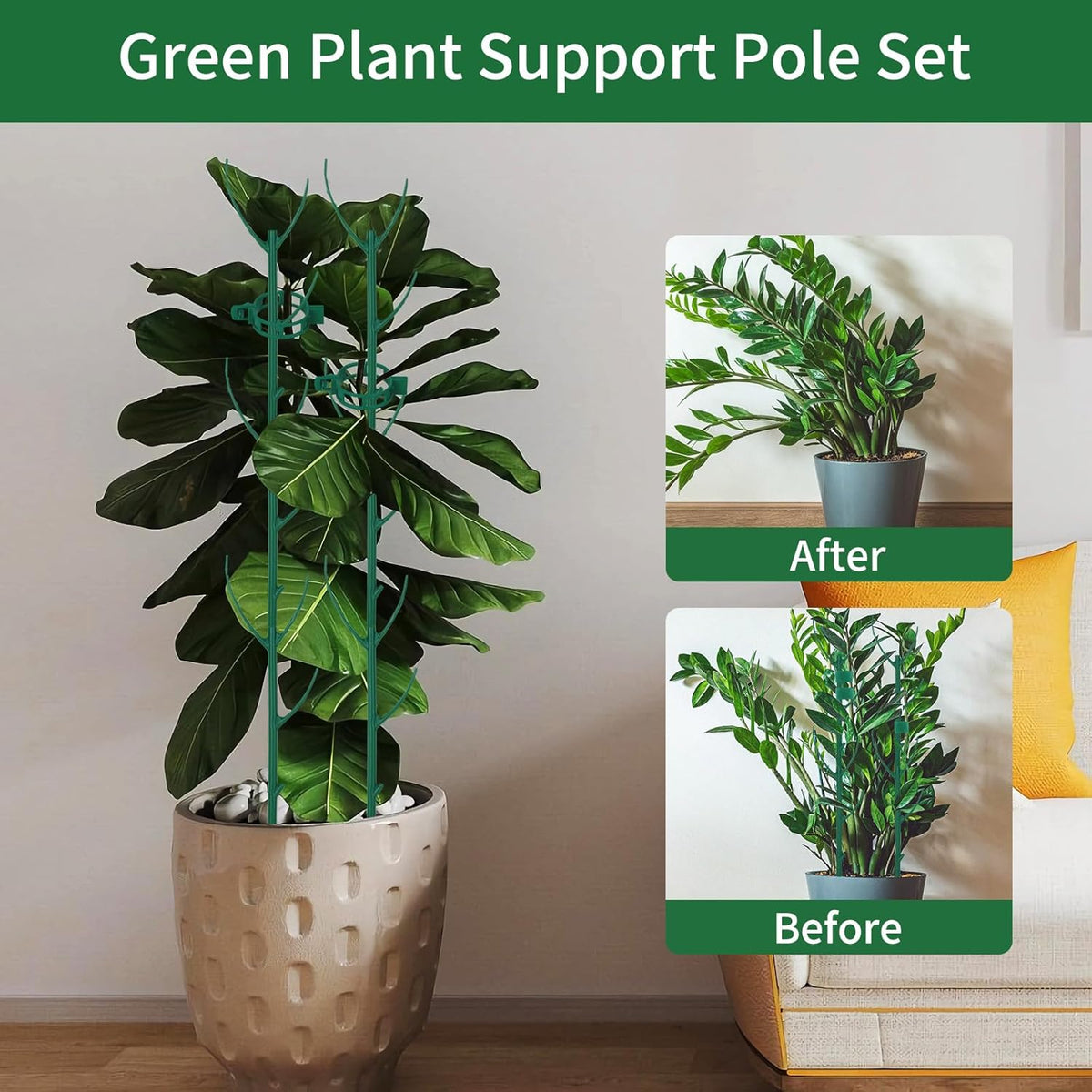 12 Pack Monstera Plant Support, Stackable Plant Supports for Indoor Plants, Pothos Plant Climber Pole, Adjustable Stakes for Indoor Plants Training & Vertical Growth Support Stakes