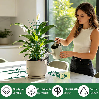 12 Pack Monstera Plant Support, Stackable Plant Supports for Indoor Plants, Pothos Plant Climber Pole, Adjustable Stakes for Indoor Plants Training & Vertical Growth Support Stakes