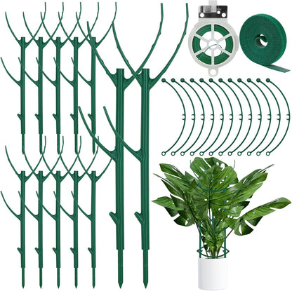 12 Pack Monstera Plant Support, Stackable Plant Supports for Indoor Plants, Pothos Plant Climber Pole, Adjustable Stakes for Indoor Plants Training & Vertical Growth Support Stakes