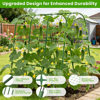 Cucumber Trellis for Raised Bed, U-Shape Garden Trellis for Climbing Plants Outdoor, Metal Arch Vegetables Trellis, Plant Support for Grape Vine Beans Squash Peas Flower
