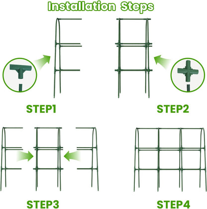Cucumber Trellis for Raised Bed, U-Shape Garden Trellis for Climbing Plants Outdoor, Metal Arch Vegetables Trellis, Plant Support for Grape Vine Beans Squash Peas Flower
