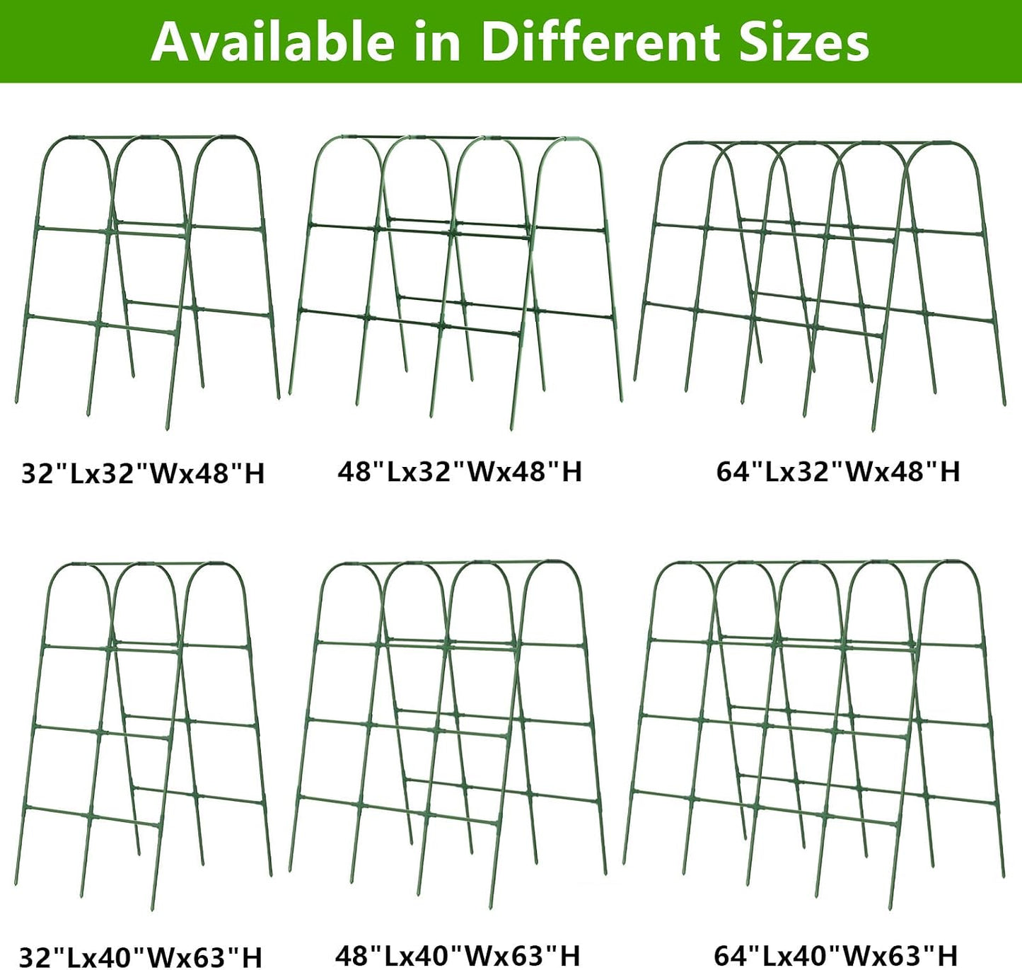 Cucumber Trellis for Raised Bed, U-Shape Garden Trellis for Climbing Plants Outdoor, Metal Arch Vegetables Trellis, Plant Support for Grape Vine Beans Squash Peas Flower