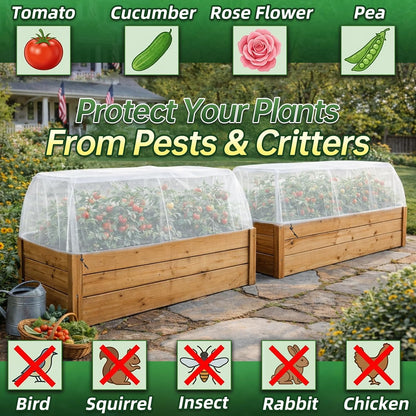 2 Pack Garden Netting for 4 x 2 x 1 FT Raised Beds