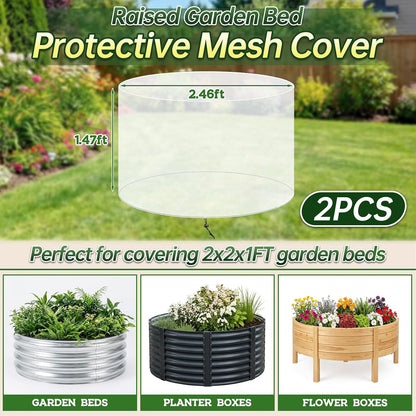 2 Pack Garden Netting for 4 x 2 x 1 FT Raised Beds