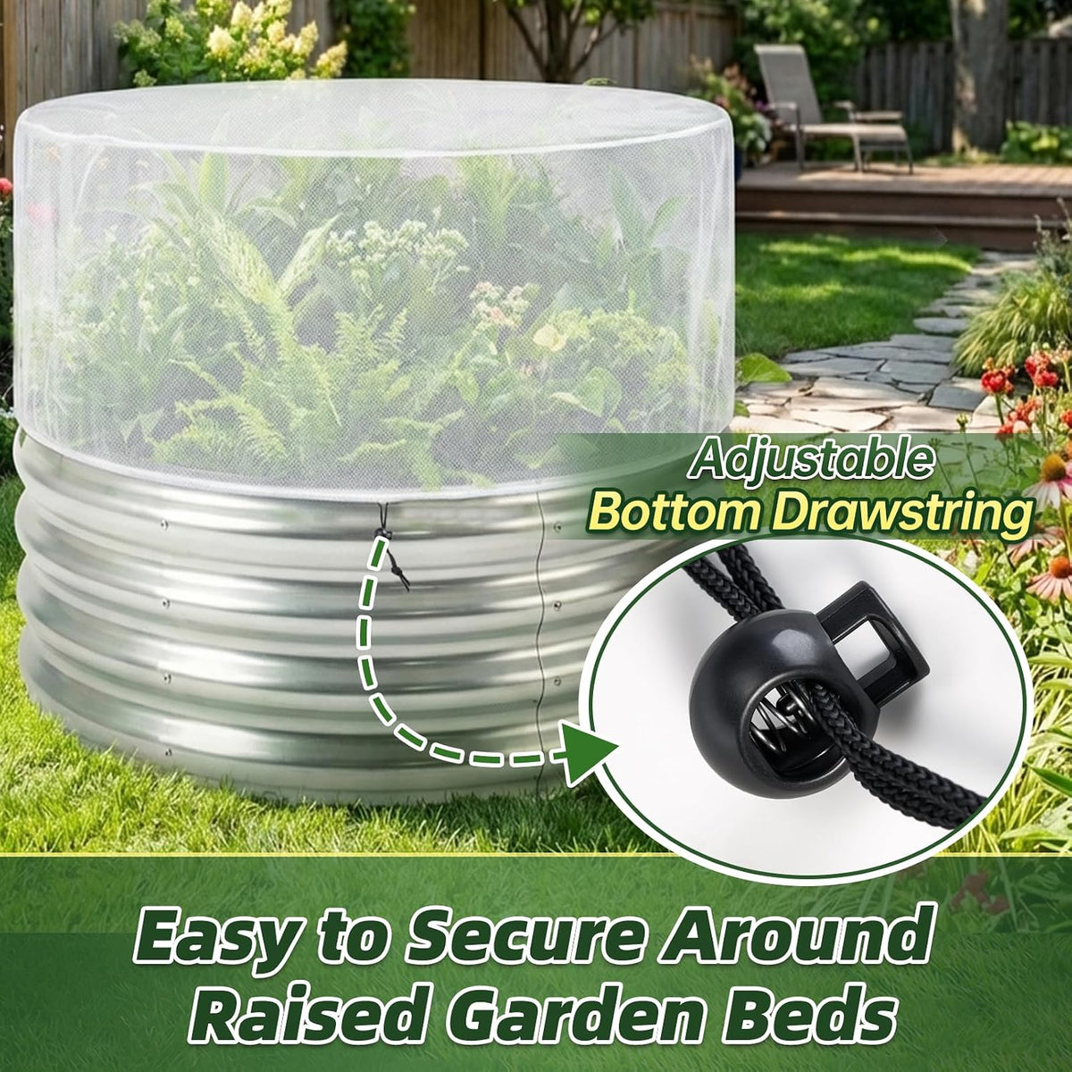 2 Pack Garden Netting for 4 x 2 x 1 FT Raised Beds