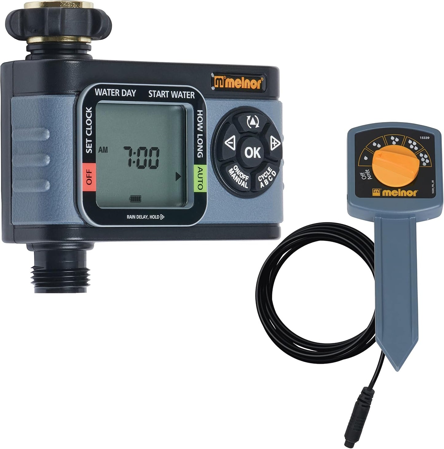 65166AMZ HydroLogic Digital Hose Timer, 2-Zone Programmable Watering Timer, Quick Connect Bundle, Black, Grey