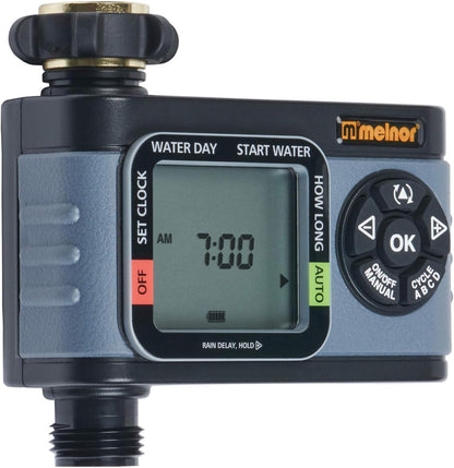 65166AMZ HydroLogic Digital Hose Timer, 2-Zone Programmable Watering Timer, Quick Connect Bundle, Black, Grey